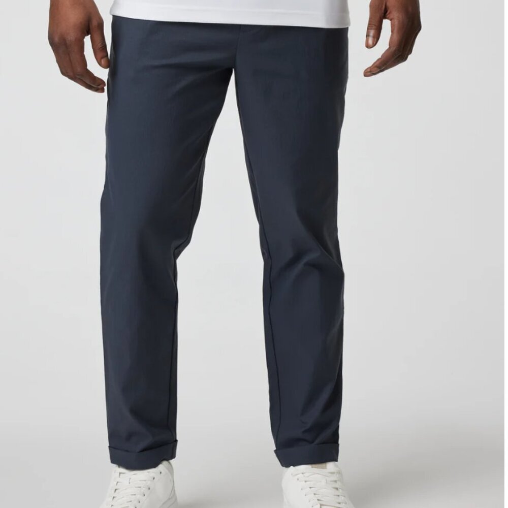 Vuori Cascade Elastic Waist Trouser Stretch Twill Pants 33 Navy NWT $158